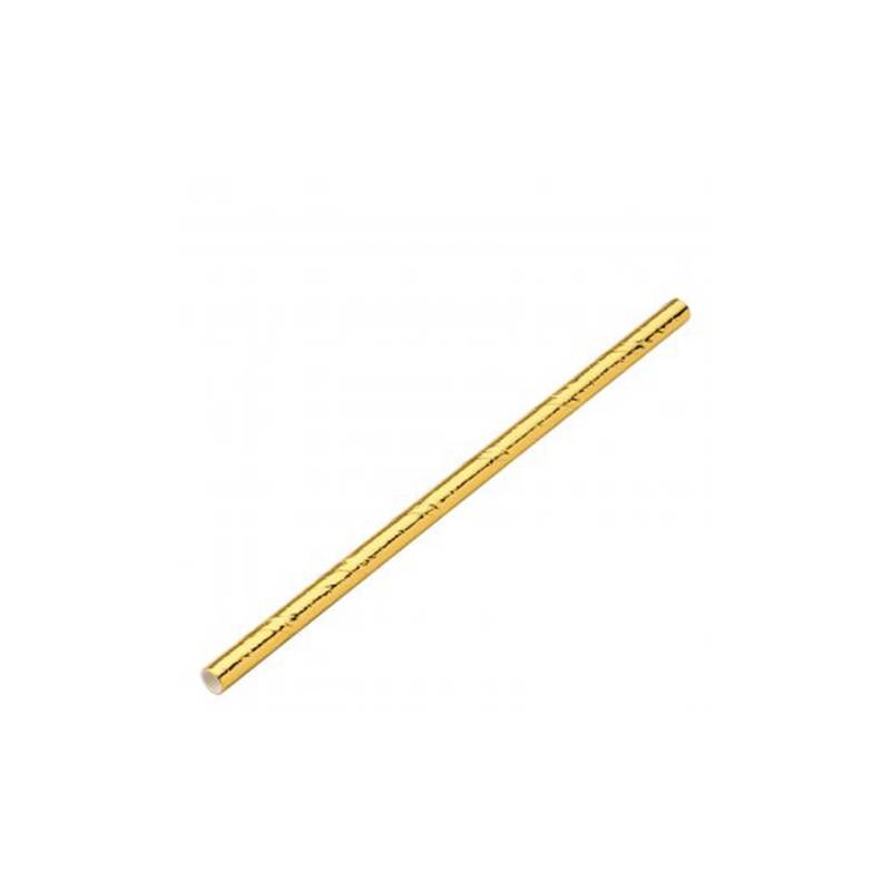 Biodegradable paper straws gold cm 14x0.5