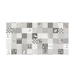 Christmas patchwork stone airlaid tablecloth 100x100 cm