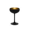 Coppa champagne Olympic Stolzle in vetro bicolore nero e oro cl 23
