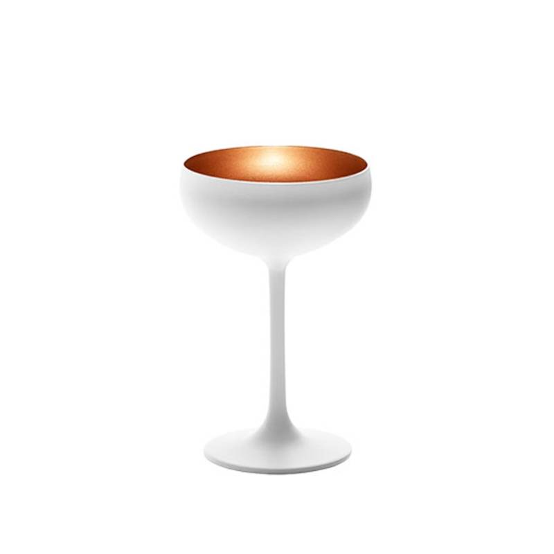 Olympic Stolzle champagne cup in two-tone white and bronze glass cl 23