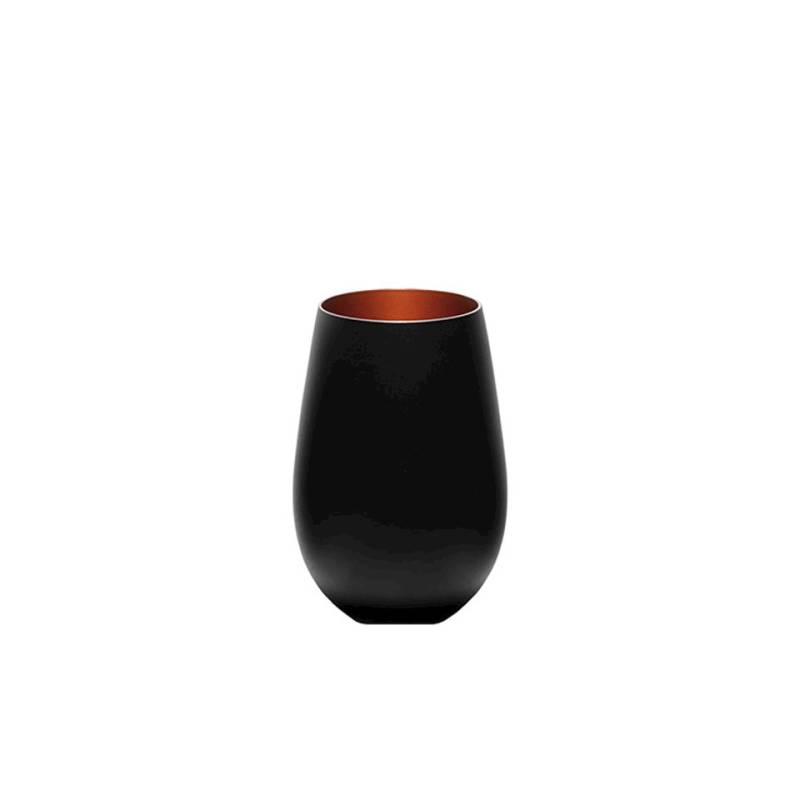 Olympisches Stolzle Wasserglas in zweifarbigem Schwarz und Bronze cl 46.5