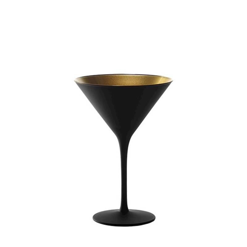 Olympic Stolzle cocktail cup in two-tone black and gold glass cl 24