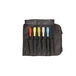 Black clutch bag with 5 silicone brushes mixed colors