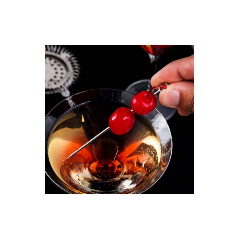 Stainless steel circle cocktail skewers 10.8 cm