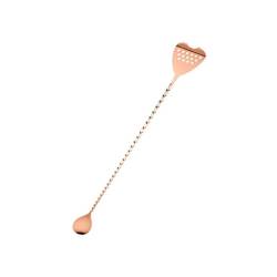 Bar spoon con mini strainer in acciaio inox ramato cm 40