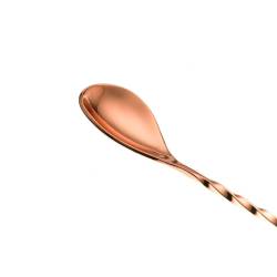 Coppered stainless steel bar spoon with mini strainer cm 40