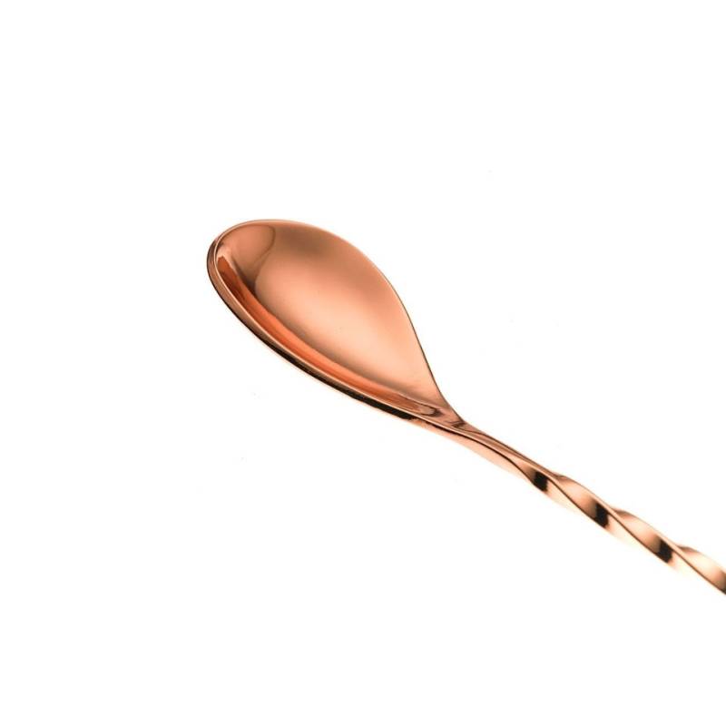 Coppered stainless steel bar spoon with mini strainer cm 40