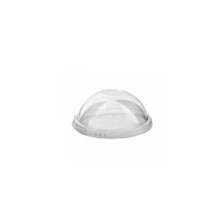 Disposable domed lid without hole in transparent pet cm 9.2
