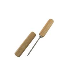 Rompehielos de una punta con tapa de madera