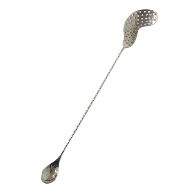 Stainless steel mixing spoon with strainer cm 40