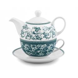 Tea For One Grace teapot in green and white porcelain