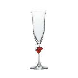 Flute L'Amour Stolzle in vetro con cuore rosso cl 17,5