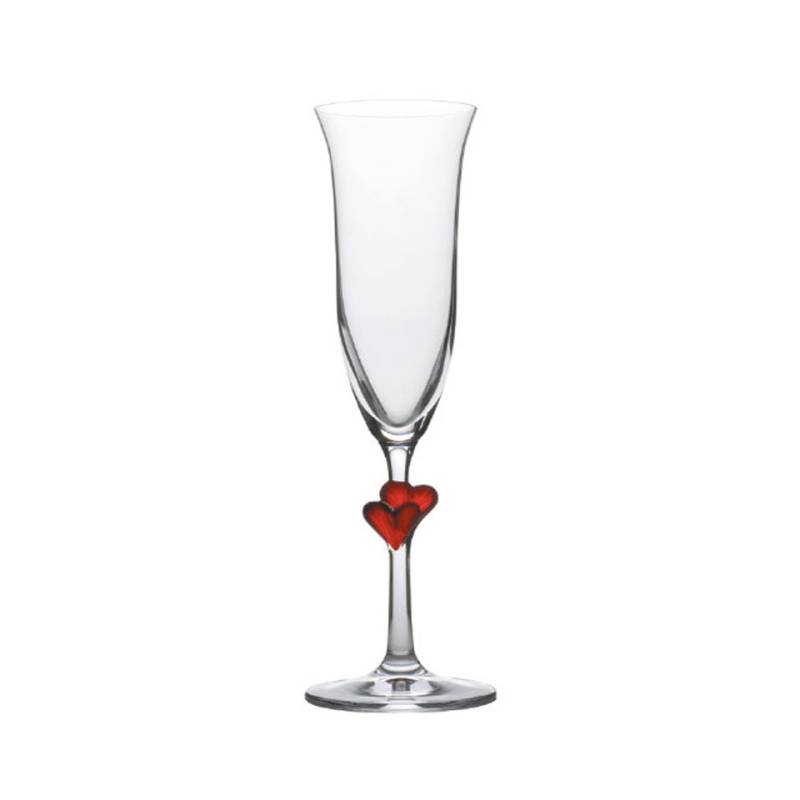 Flute L'Amour Stolzle in vetro con cuore rosso cl 17,5