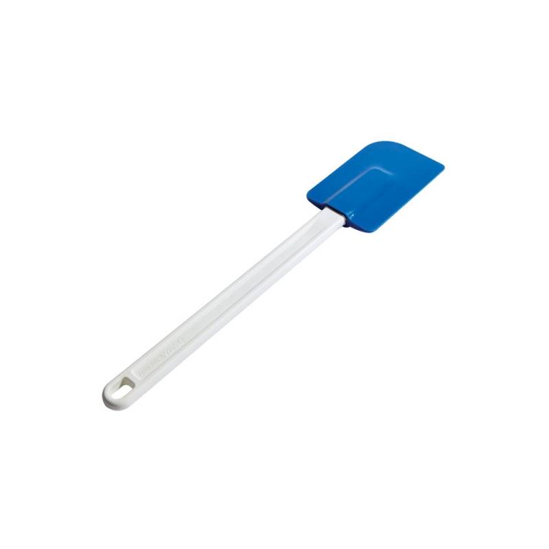White and blue soft silicone beveled spatula cm 35