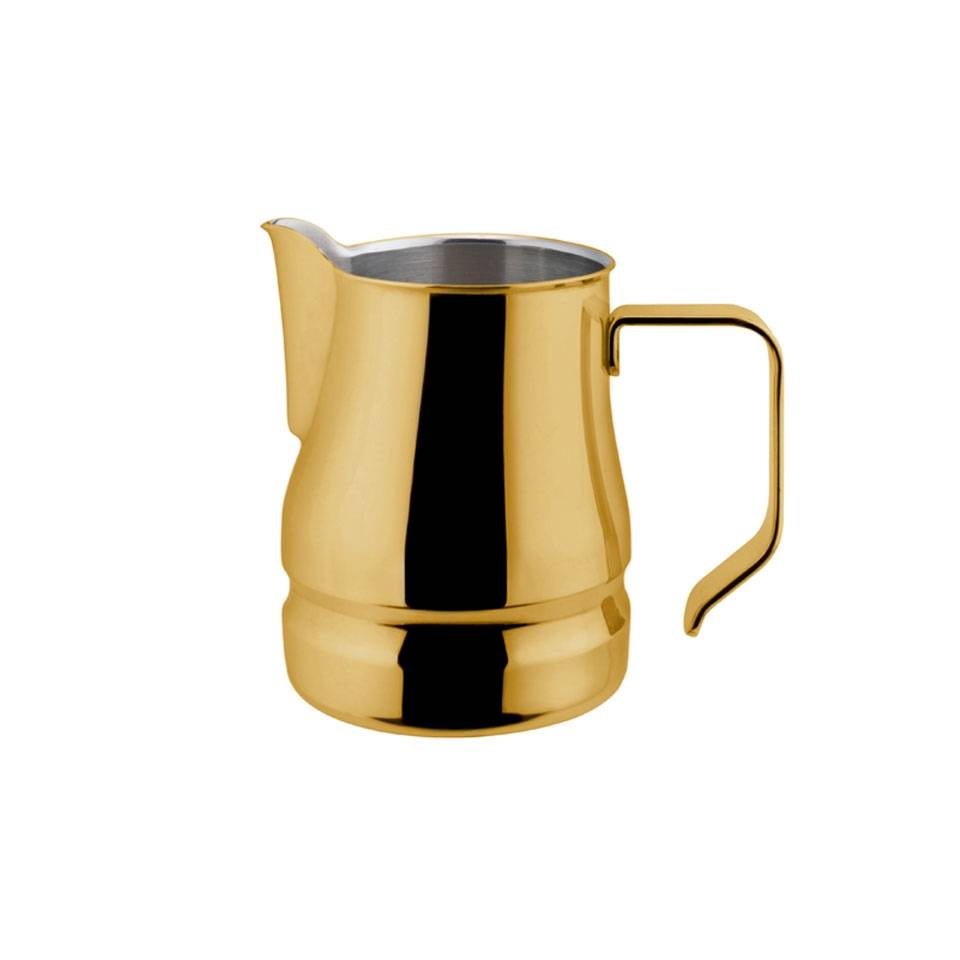Gold lacquered stainless steel Evolution milk jug cl 75