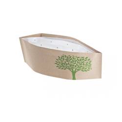 Brown paper disposable chef hat nature decoration cm 28.2X8.2