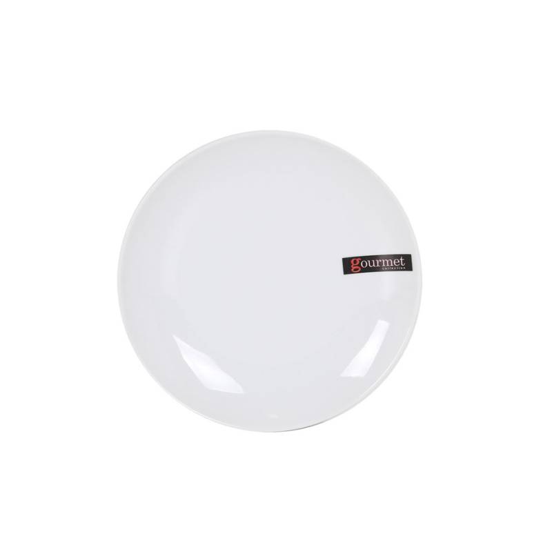 Assiette plate Gourmet Bistro en porcelaine blanche 16.6 cm
