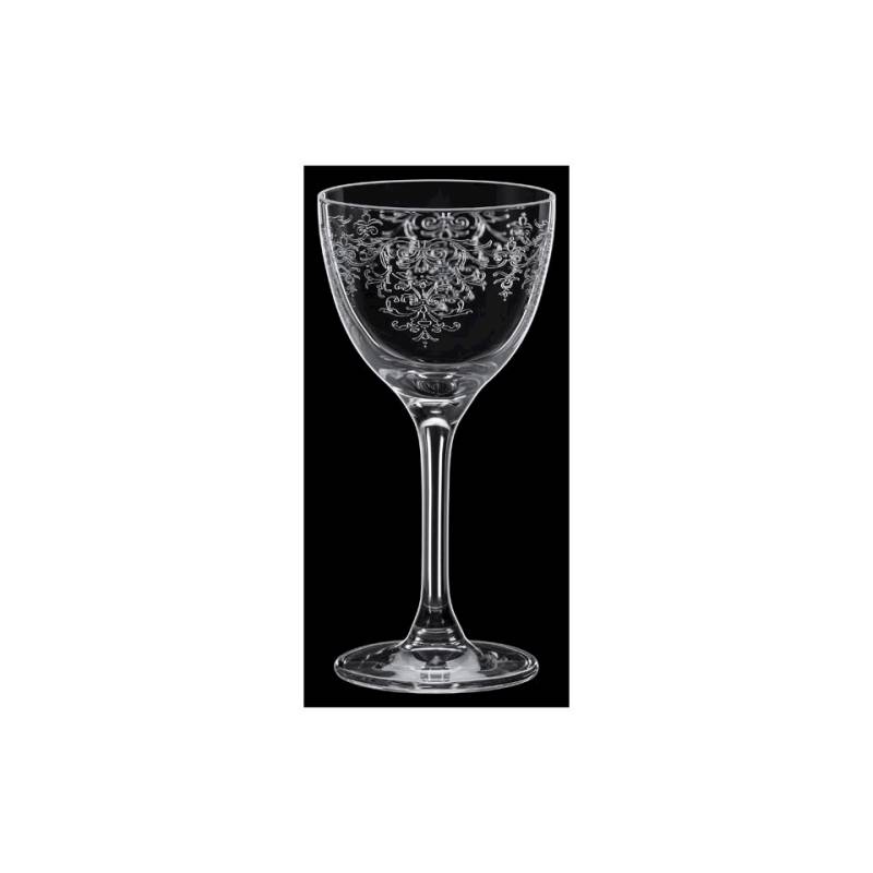 Nick & Nora Vintage Rona Becher in dekoriertem Glas cl 16