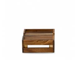 Churchill rectangular riser in natural acacia wood 25.8x22.2x9.4 cm