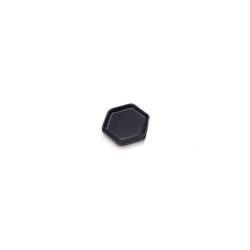 Black porcelain hexagon saucer 2.75x2.56 inch