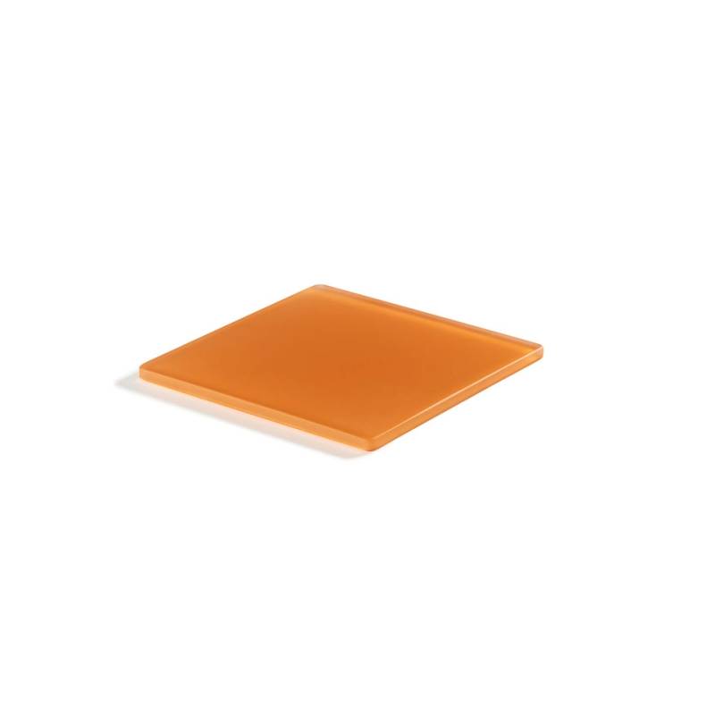 Mealplak square plate in Nacryl® tangerine 19.5x19.5 cm