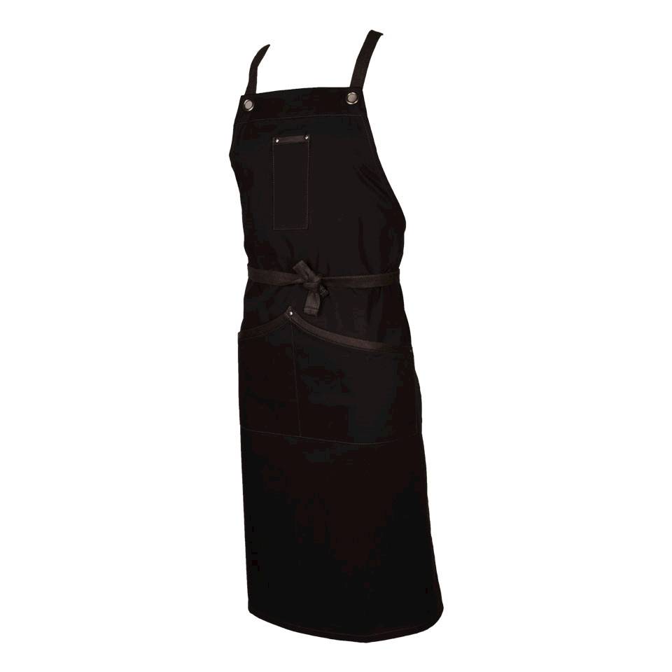 San Sebastian apron with polyester and cotton bib black 100x70 cm