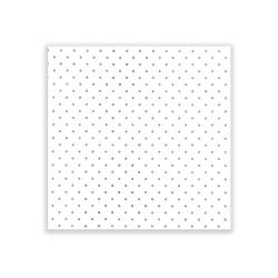 Compostable Pois napkin in bamboo viscose and cellulose white with black polka dots cm 40x40