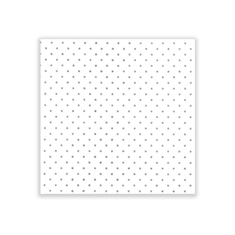 Compostable Pois napkin in bamboo viscose and cellulose white with black polka dots cm 40x40