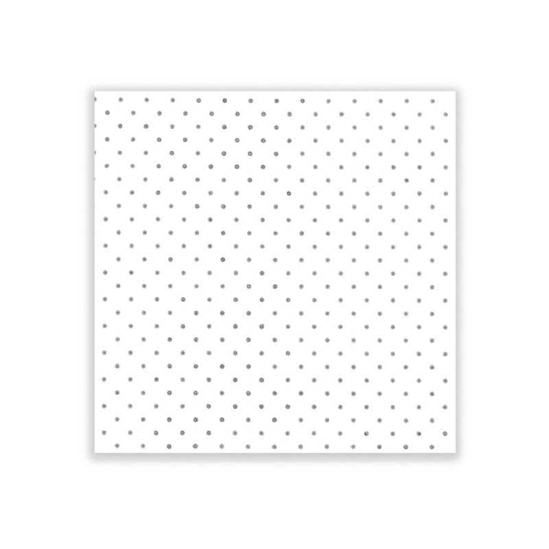Compostable Pois napkin in bamboo viscose and cellulose white with black polka dots cm 40x40