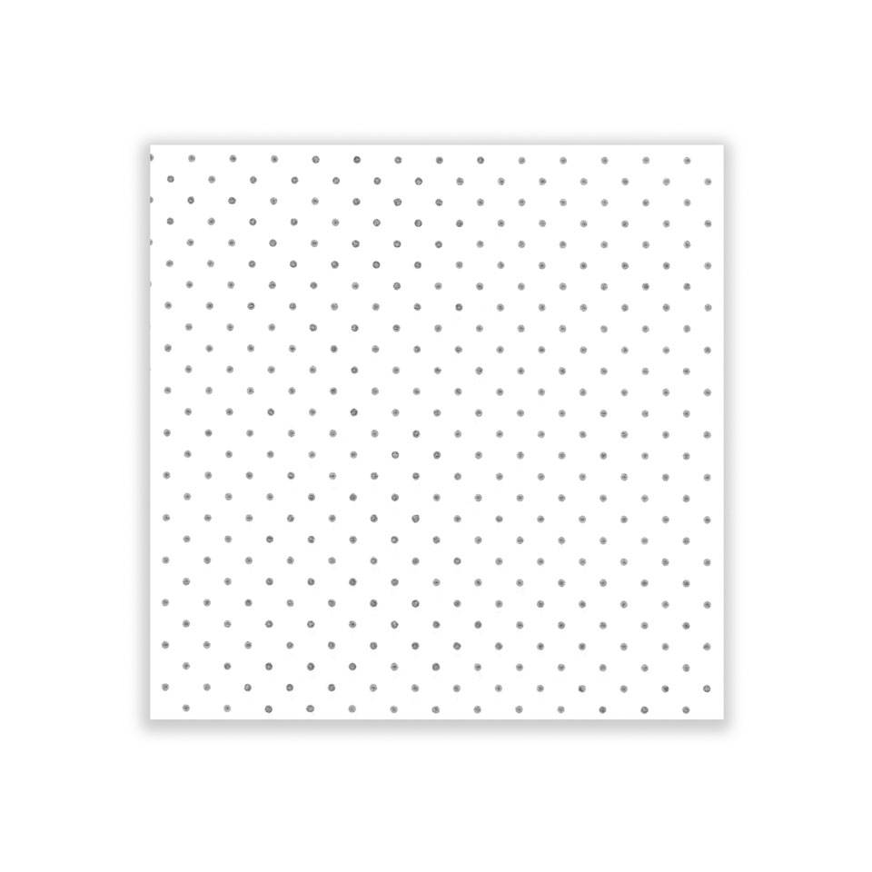 Compostable Pois napkin in bamboo viscose and cellulose white with black polka dots cm 40x40