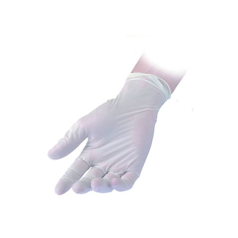 Reflexx powder-free white vinyl gloves size L