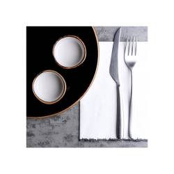 Low compostable napkin made of bamboo viscose and cellulose black and white 30x40 cm