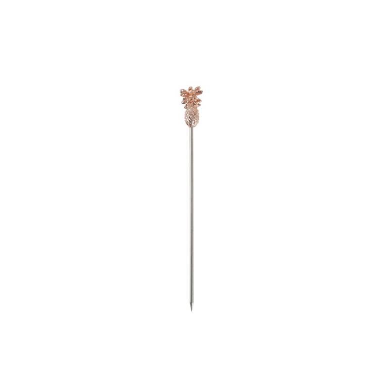 Pineapple cocktail skewers in copper-plated steel 12 cm