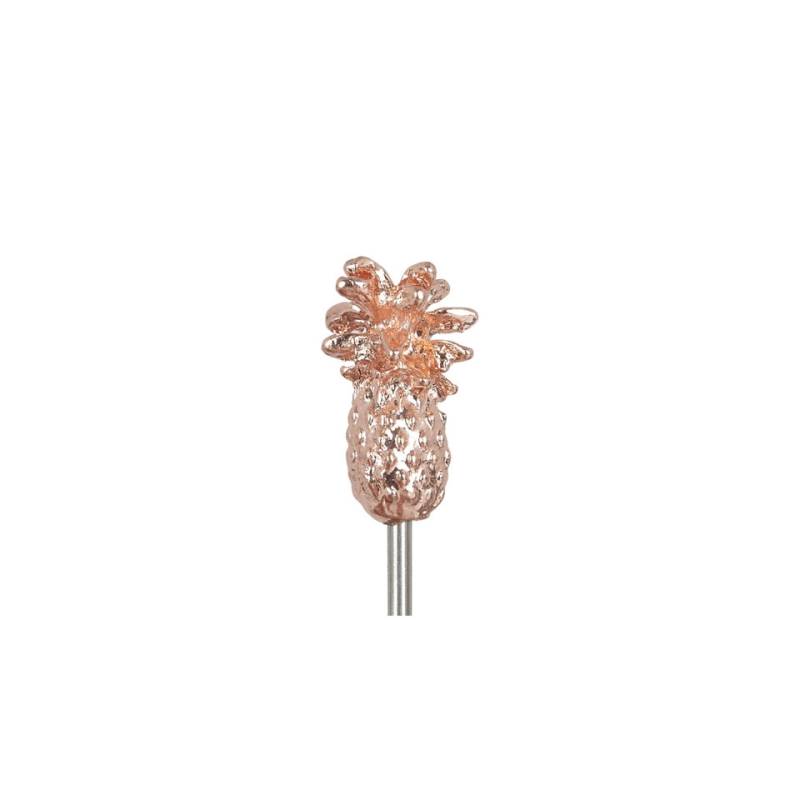 Pineapple cocktail skewers in copper-plated steel 12 cm