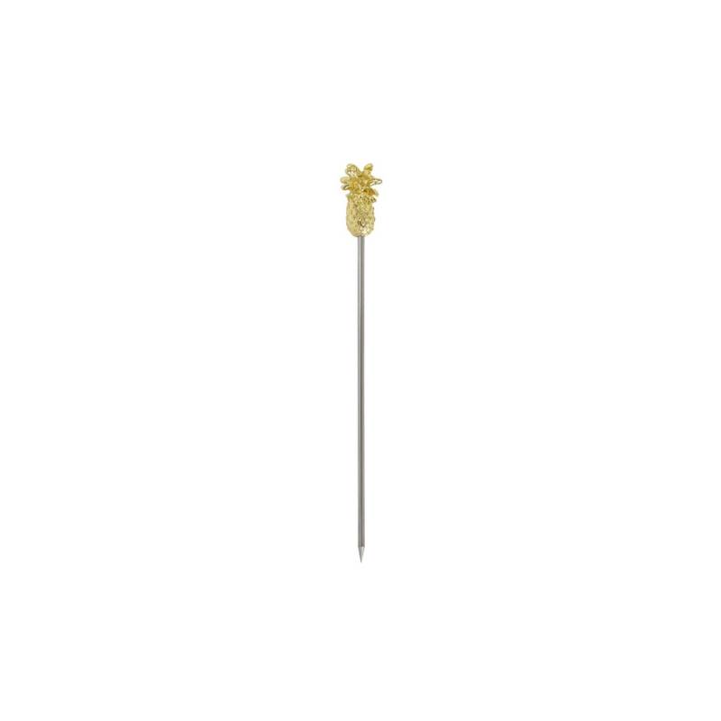 Pineapple cocktail skewers in golden steel cm 12