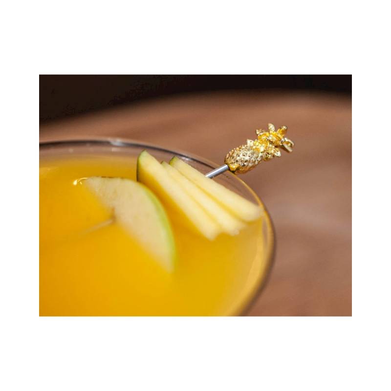 Pineapple cocktail skewers in golden steel cm 12