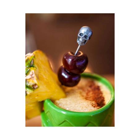 Totenkopf-Cocktailspieße aus Edelstahl 11,5 cm