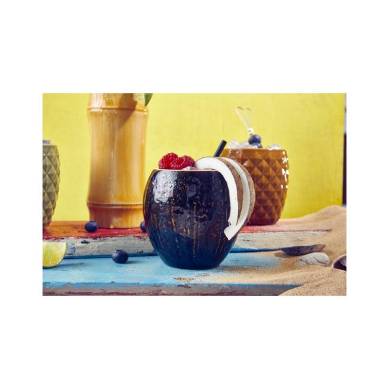 Tiki coconut mug in brown porcelain cl 50