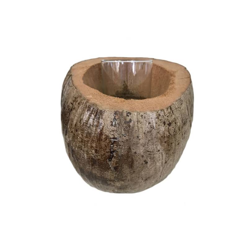 Natural coconut glass holder