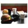 White melamine hamburger plate 2 compartments 30x15 cm