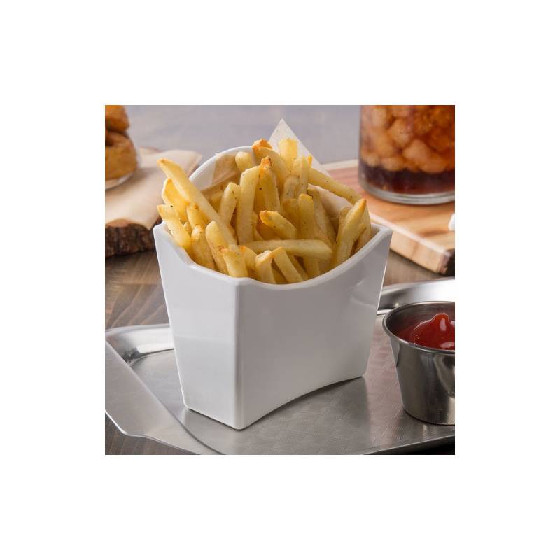 White melamine potato chip container 12x5 cm