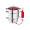 Stainless steel juice extractor with glass lid cm 26