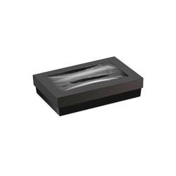 Scatola per alimenti da forno monouso in cartone nero con coperchio a finestra cm 25,5x15,5x5