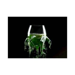 Bicchiere Alga 100% Chef in vetro borosilicato trasparente e verde cl 25