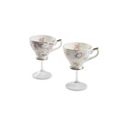 Calice Tea Cup Victorian 100% Chef in porcellana e gambo in vetro cl 20