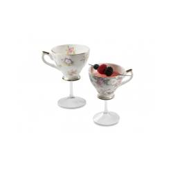 Calice Tea Cup Victorian 100% Chef in porcellana e gambo in vetro cl 20