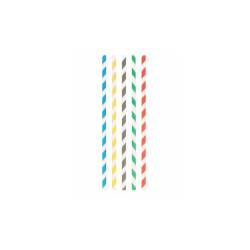 Cannucce in carta decoro a spirale colori assortiti cm 23x0,8