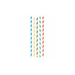 Paper straws spiral decoration assorted colors cm 23x0.8