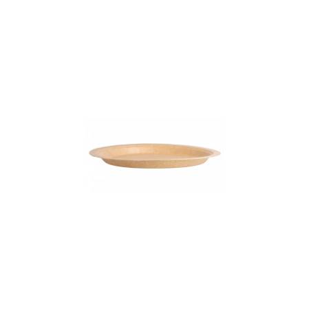 Assiette en papier brun bio-lacqué 18 cm