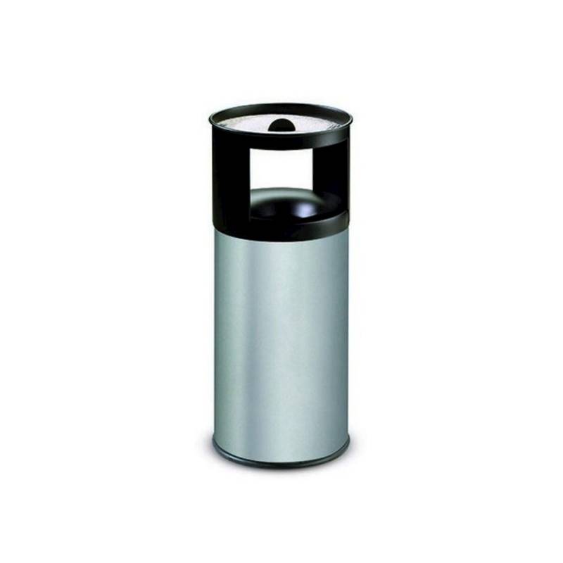 Stilcasa self-extinguishing brushed stainless steel ashtray and waste bin